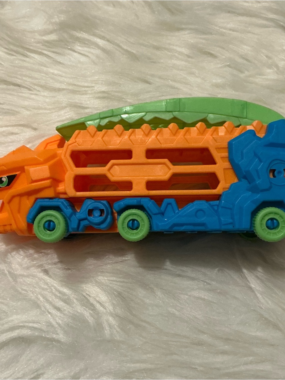 Orange blue green animal car carrier truck for kids